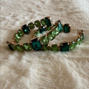 Elegant Green and Gold Women's Earrings